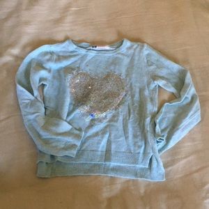 H&M Girls Size 2/4 Sweater Light Blue Sparkle